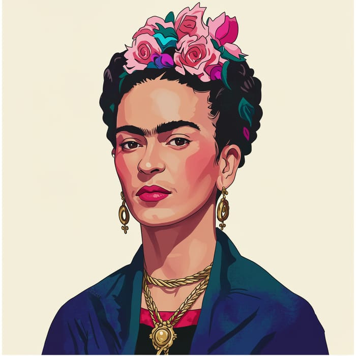 Frida Kahlo Profile SVG Image