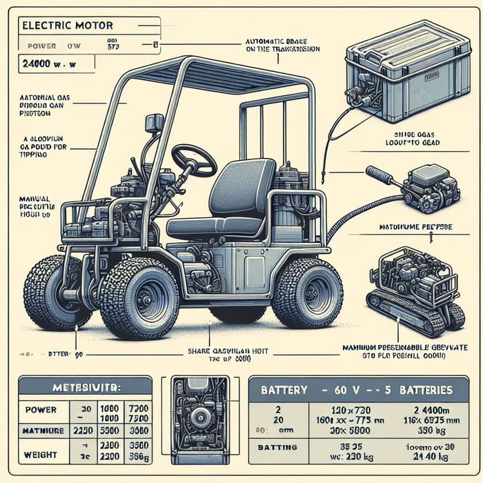 Electric Motor 2400W | 60V Battery Pack | Dimensions & Features