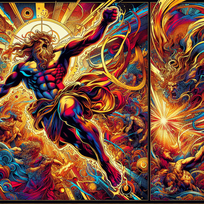 Epic Greek God Page: Vibrant Colors, Divine Essence & Regal Majesty