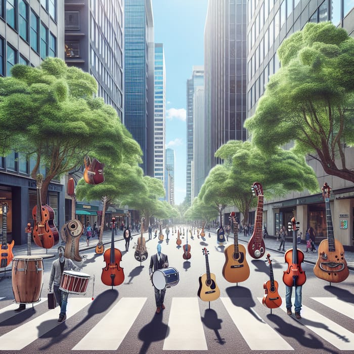 Enchanting Urban Musical Instrument Scene