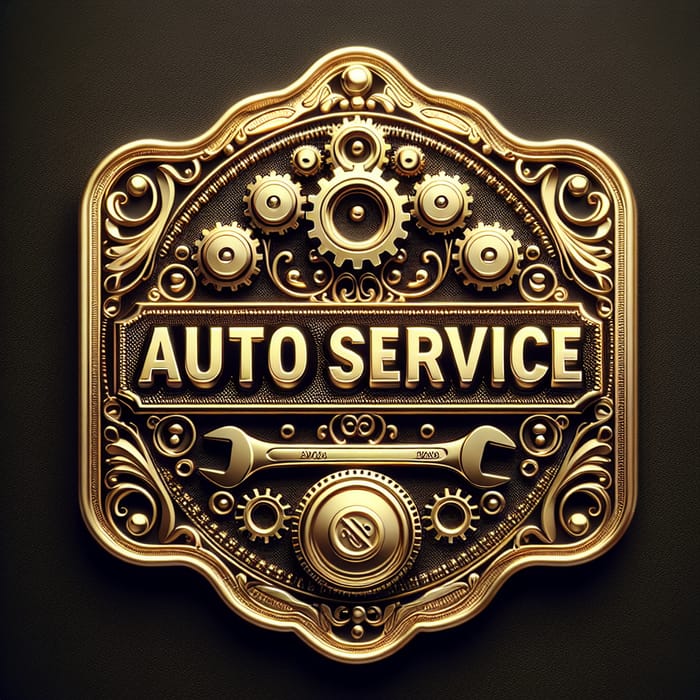 Luxurious Golden Auto Service Label