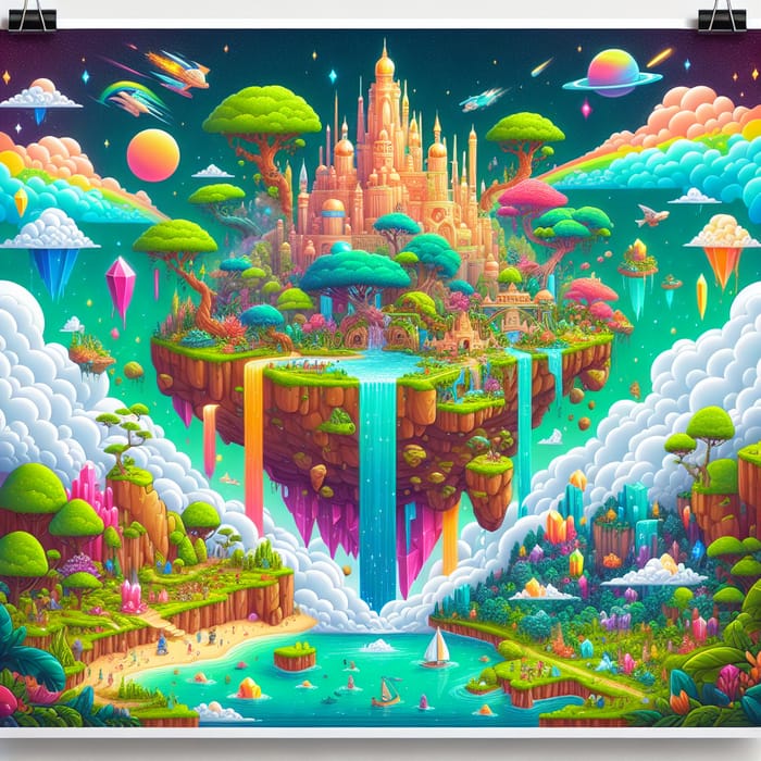 Detailed Fantasy World Artwork for Art School - A3 Poster