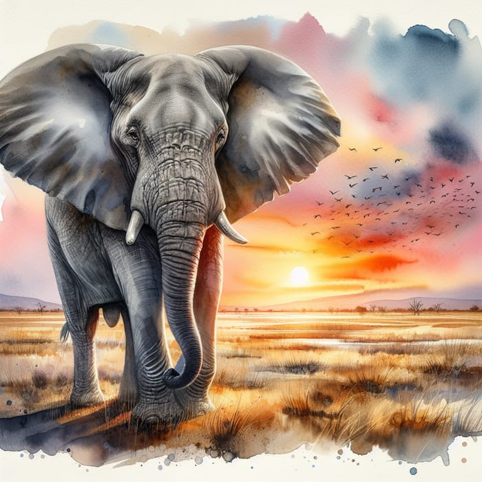 Elephant Watercolor Painting | Exquisite Wildlife Artwork