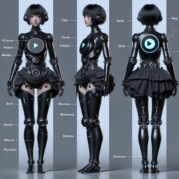 Robo-Girl: Victorian-Rock Style Fusion MP3 Player Humanization