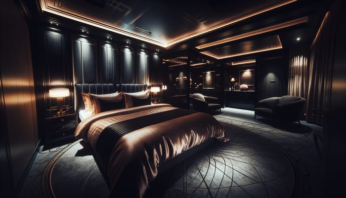 Luxurious VIP Hotel Suite with Elegant Mood Lighting