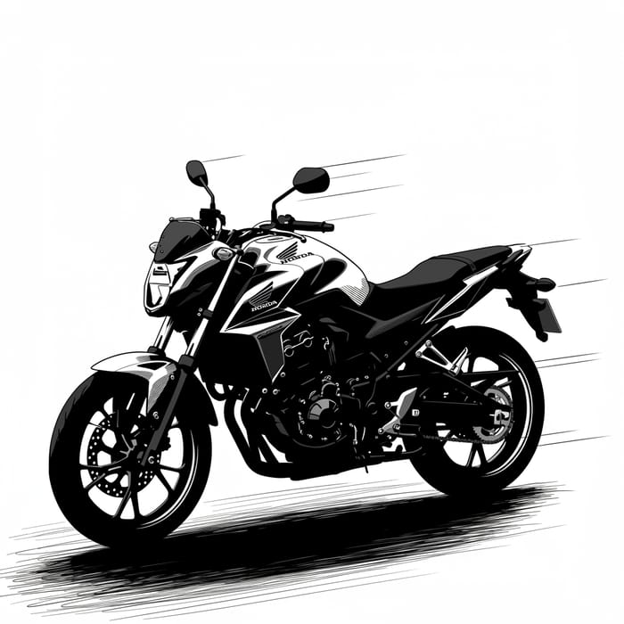 Fast Honda Moto SH Silhouette in Black and White