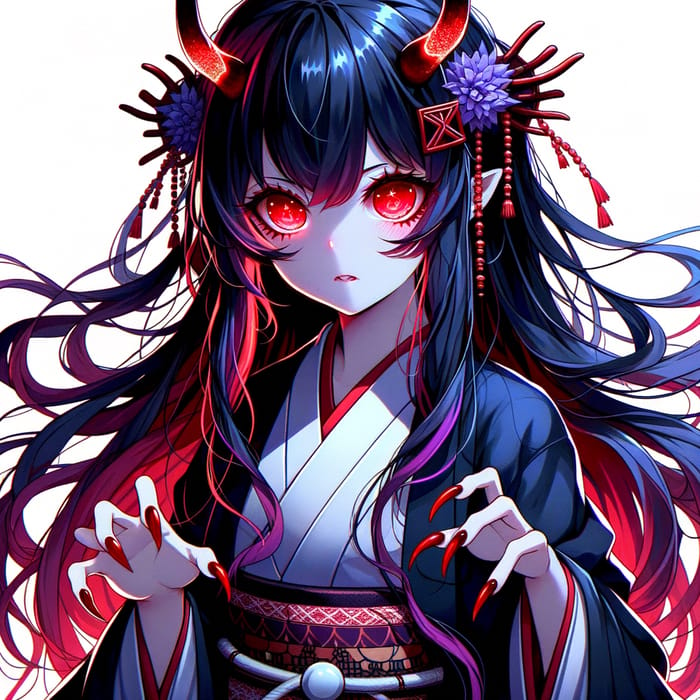 Mythical Demon Anime Girl - Mesmerizing Depiction