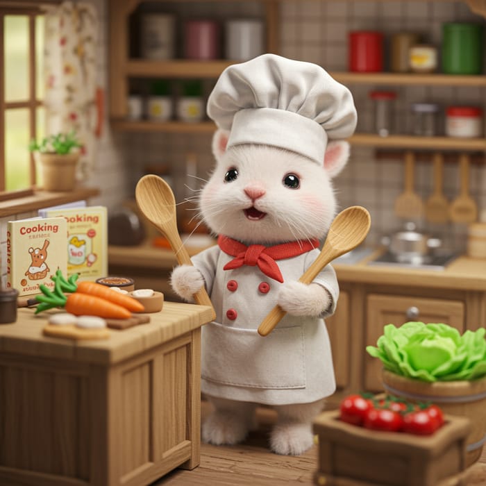 Cute Female Rabbit Chef - Adorable Culinary Creations