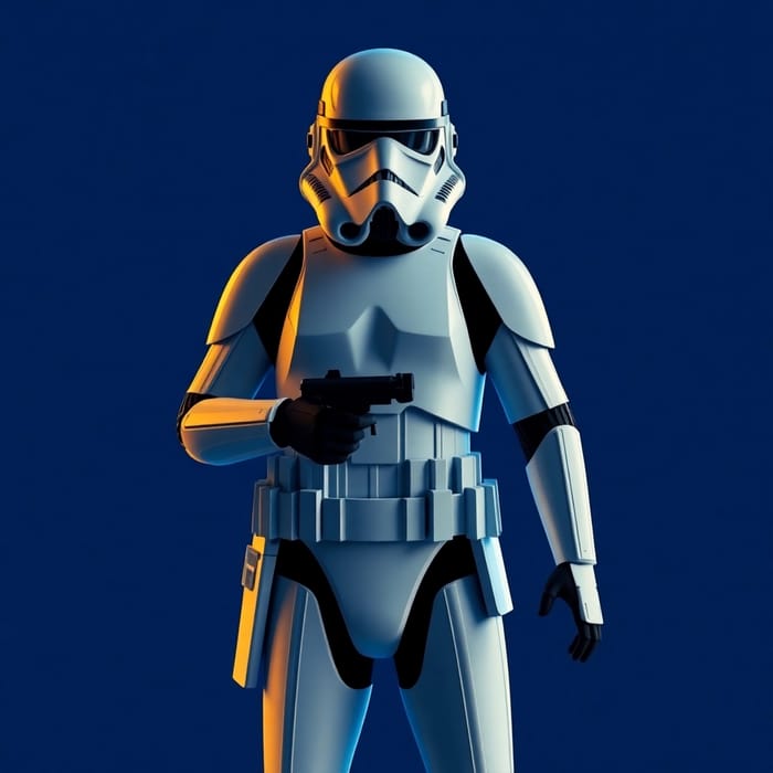 Vibrant Stormtrooper Art in Blue and Yellow Colors