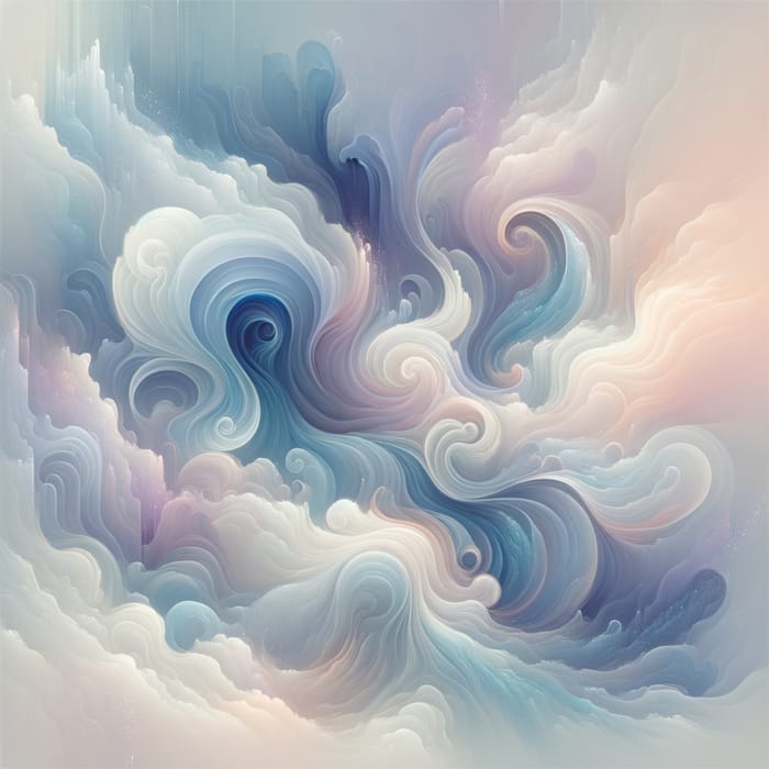 Serene Dreams | Dreamy Pastel Blue and Lavender Abstract Design