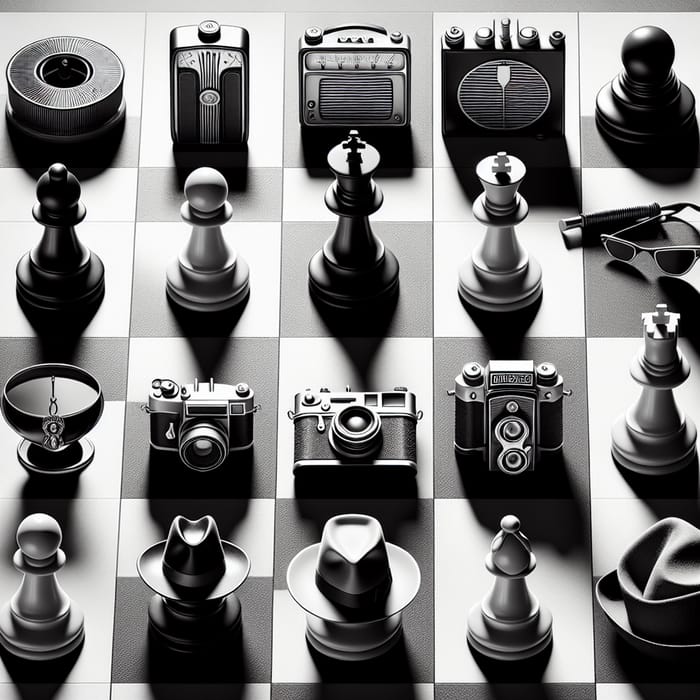 Noir Spy Chess Set - Stylish Twist on Classic Game