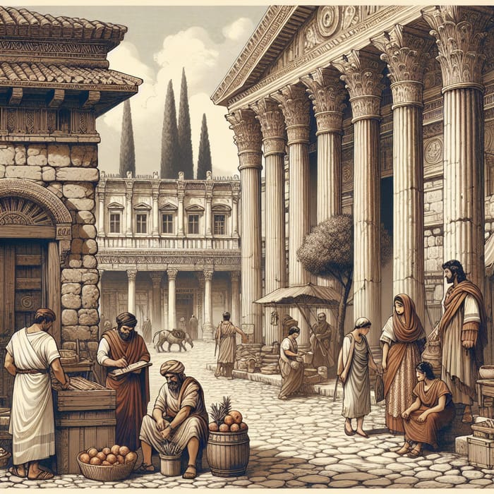 Roman Empire Vintage Illustration: Past Scene Authenticity