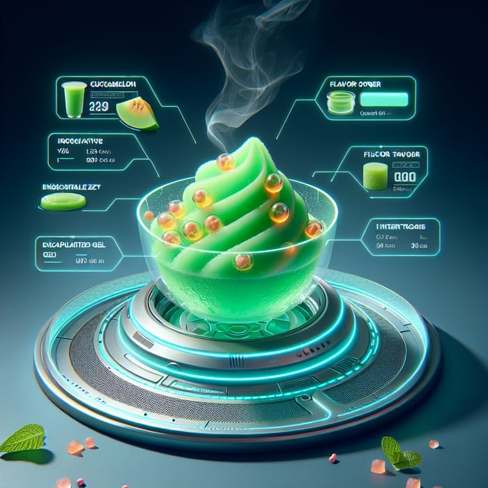 Futuristic Cucamelon Flavor Sorbet with Innovative Gels