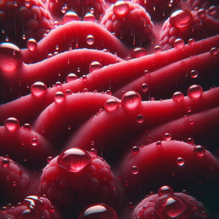 Sorbet Raspberry Rainwater Texture | Detailed Zoom-In Patterns