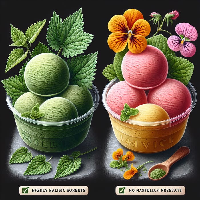 Realistic Nettles and Nasturtium Sorbet Flavors Image