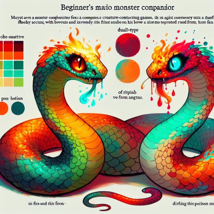 Fire Element Poison Snake - Unique Pokemon Starter Ideas