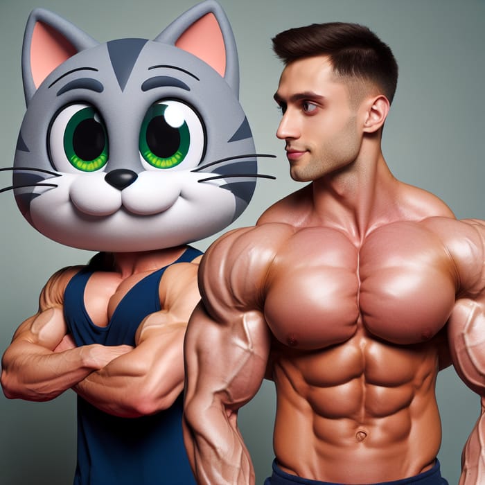 Hello Kitty as a Bodybuilder: Fun Cartoon Mashup