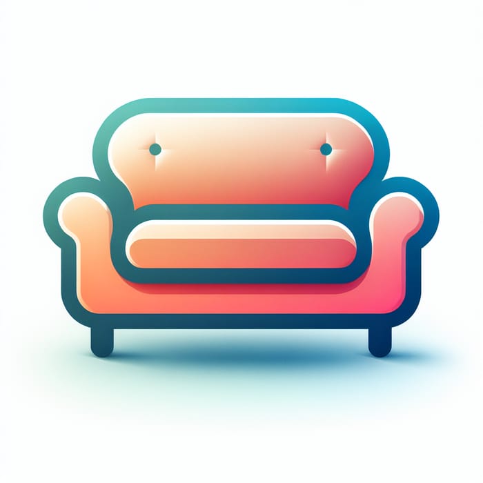 Sofa Icon | Soft Edges & Gradient Design