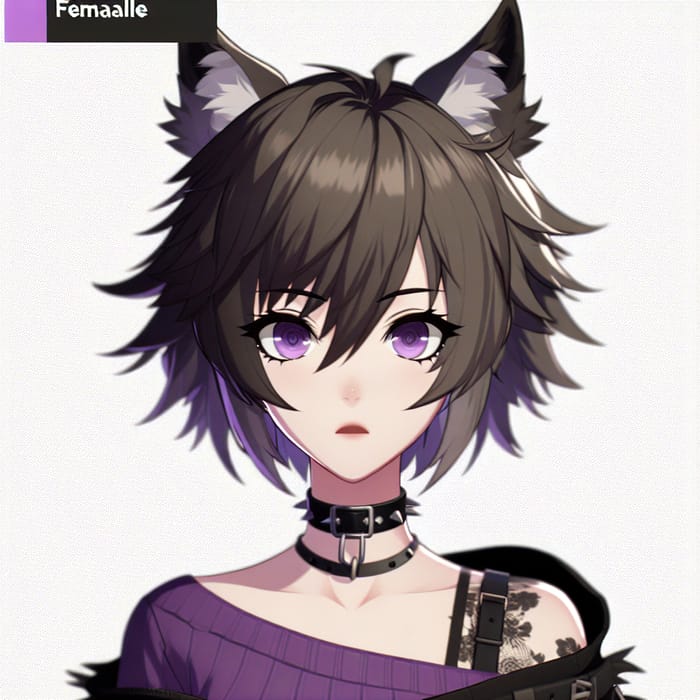 17-Year-Old Female Vtuber with Horse-Like Features and Masculine Energy in Goth Punk Style