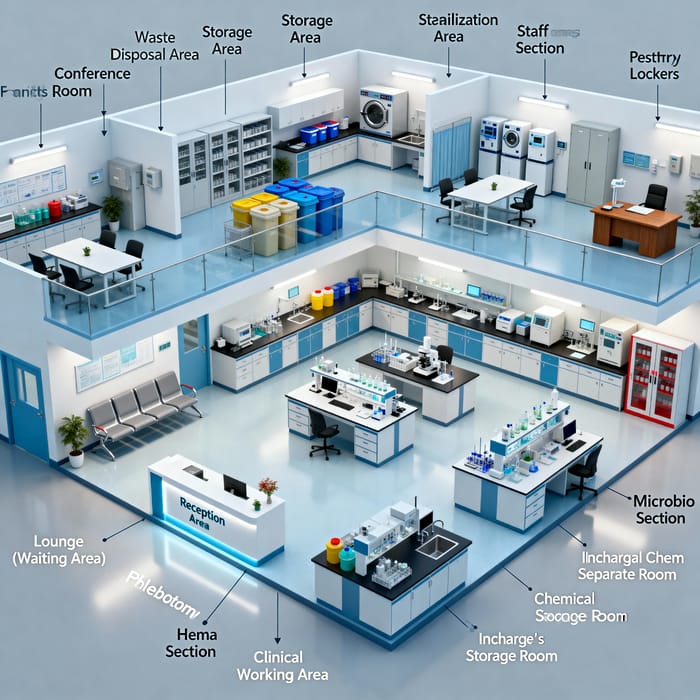 Spacious Clinical Laboratory Floor Plan Design Spacious Clinical Laboratory Floor Plan Design