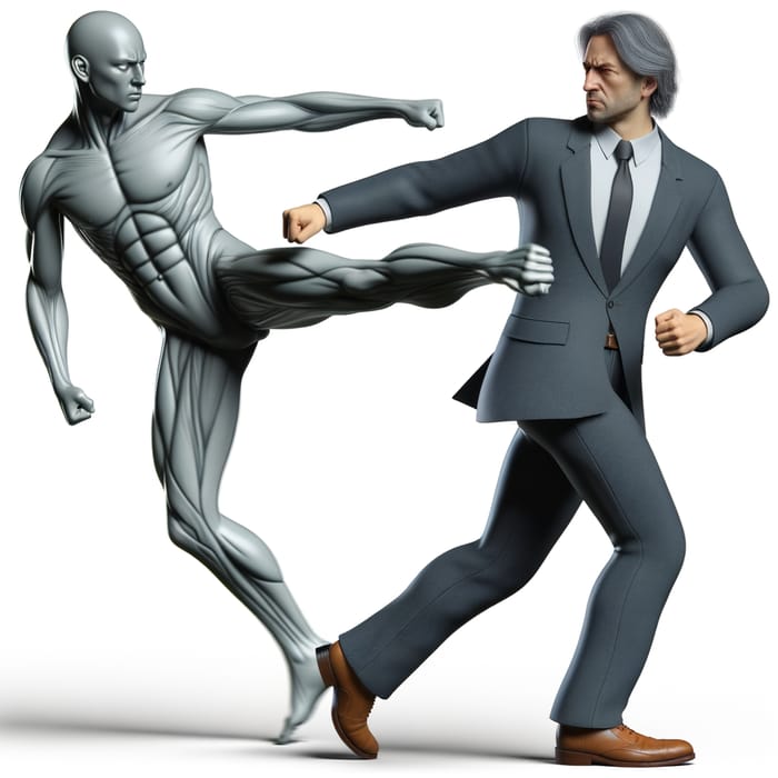 Man Kicks Lenin Human in 4K Resolution Man Kicks Lenin Human in 4K Resolution