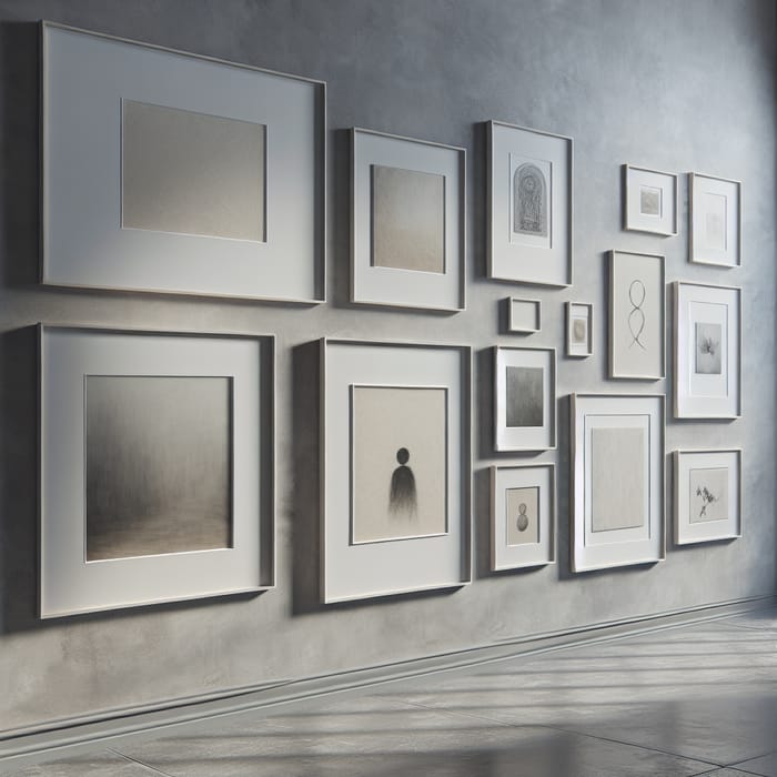 Mockup Art Wall | Grey Frames in Gallery Display