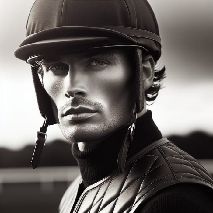 Jockey with Hard Peak Cap and Side Flaps