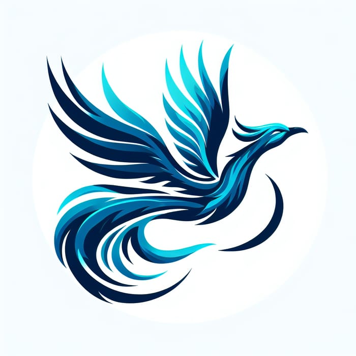 Transportation Company Logo Design: Majestic Blue Firebird Concept