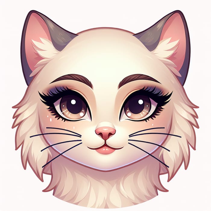 Elegant Feminine Cat Character with Makeup