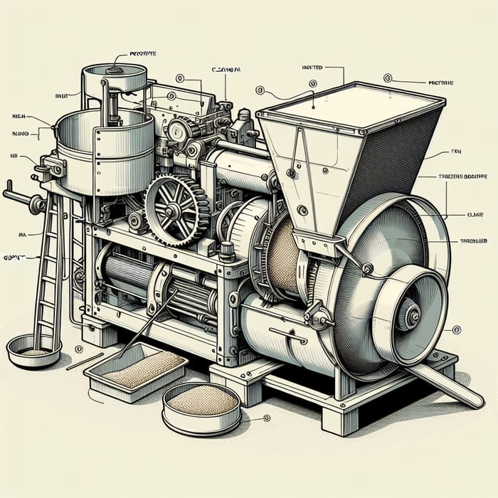 Small Rice Thresher Prototype Illustration