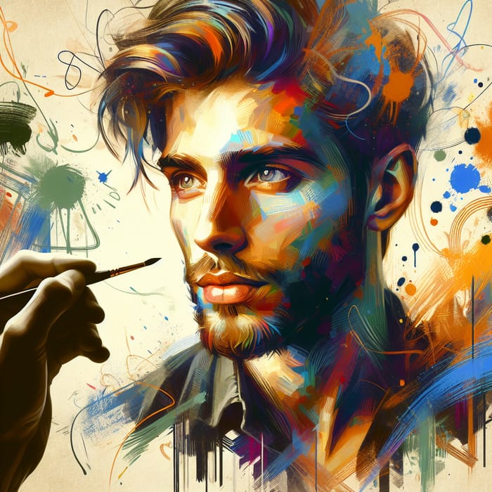 Vibrant Self-Portrait in Bold Digital Art Style