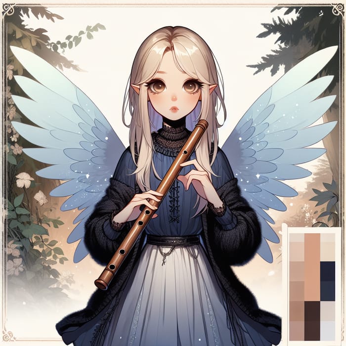 Adorable Ethereal Fairy Bard in Enchanted Forest Art