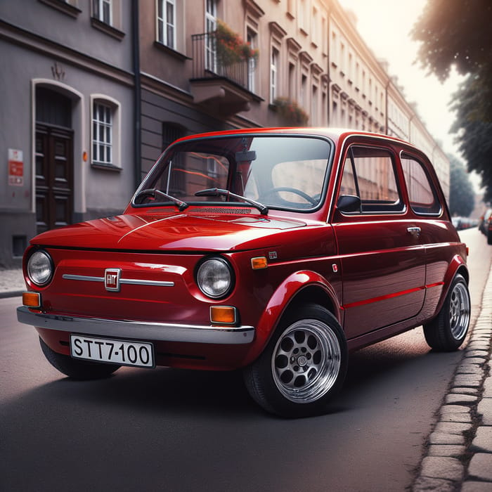 Vintage Polish Fiat 126 | Classic Red Car Photography