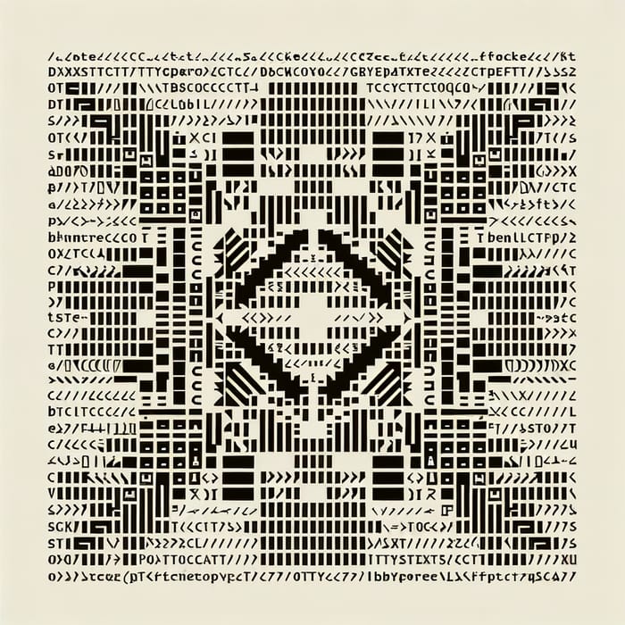 Vintage Geometric ASCII Art Pattern | Teletype Design for Abstract Composition