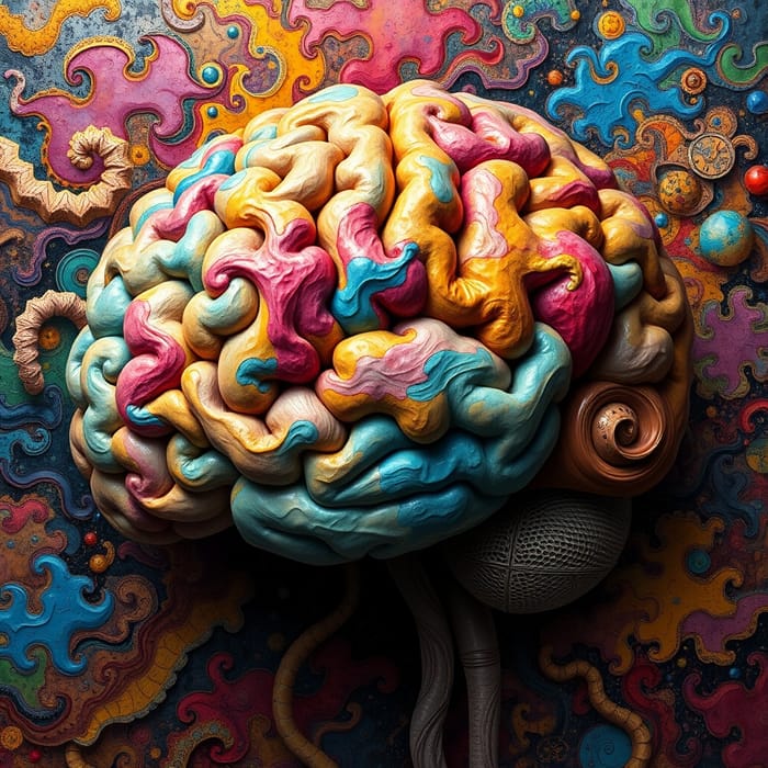 Colorful Surreal Abstract Brain Art