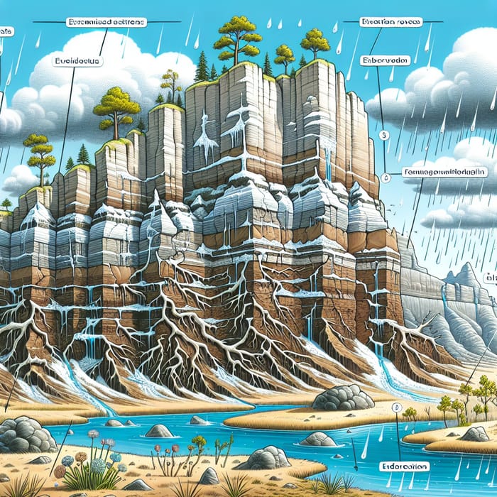 Exploring Weathering Processes: Detailed Landscape Depiction