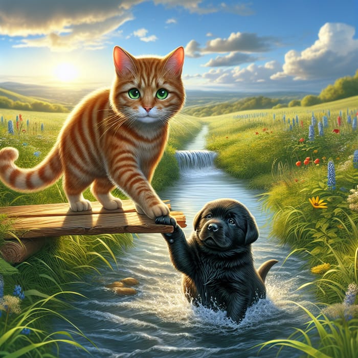 Heart-Warming Cat Rescues Distressed Puppy | Brave Friendship Story Heart-Warming Cat Rescues Distressed Puppy | Brave Friendship Story