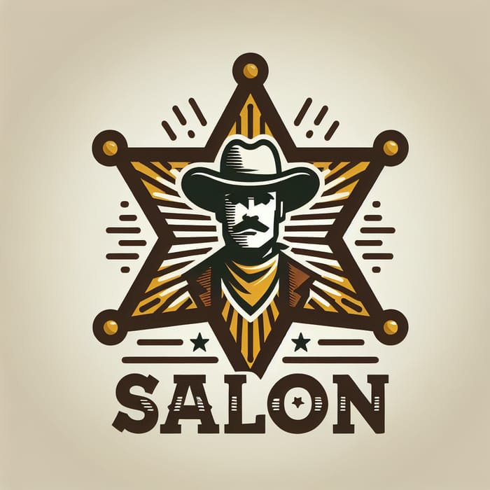 Sheriff's Star Logo with Cowboy in Brown & Yellow