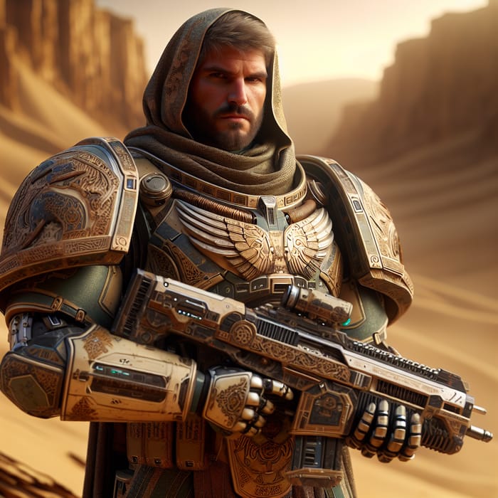 Middle-Eastern Space Marine in Desert