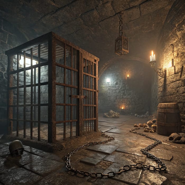 Dungeon Basement with Large Cage