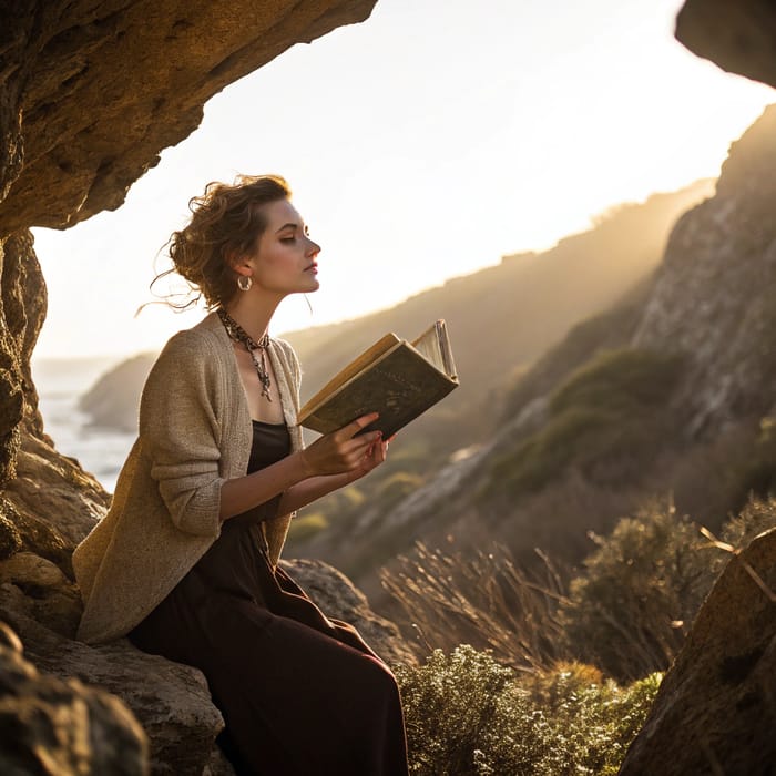 Empowered Model: Ancient Book in Rugged Terrain Art