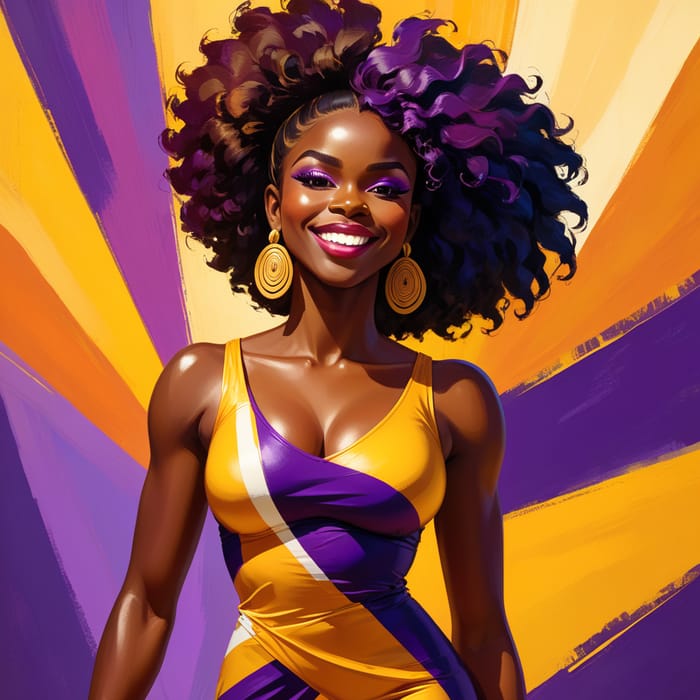 Empowered Black Model in Vibrant Art Portrait