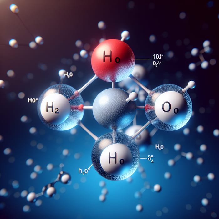 3D Water Molecule Model: Detailed Scientific Visualization