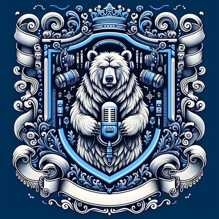 Bear Coat of Arms with Headphones & Microphone