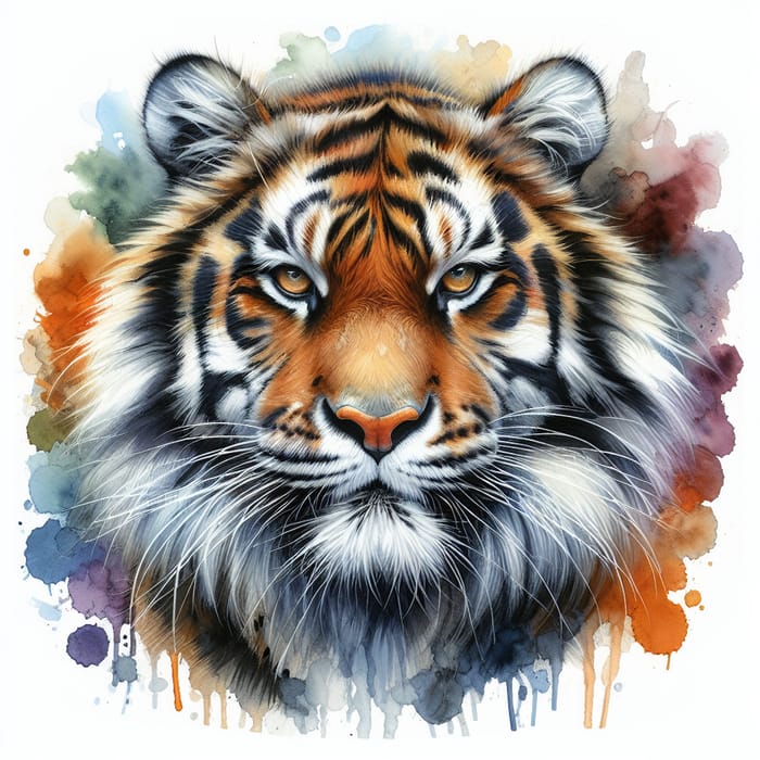 Watercolour Tiger Artwork | Majestic Wildlife Painting