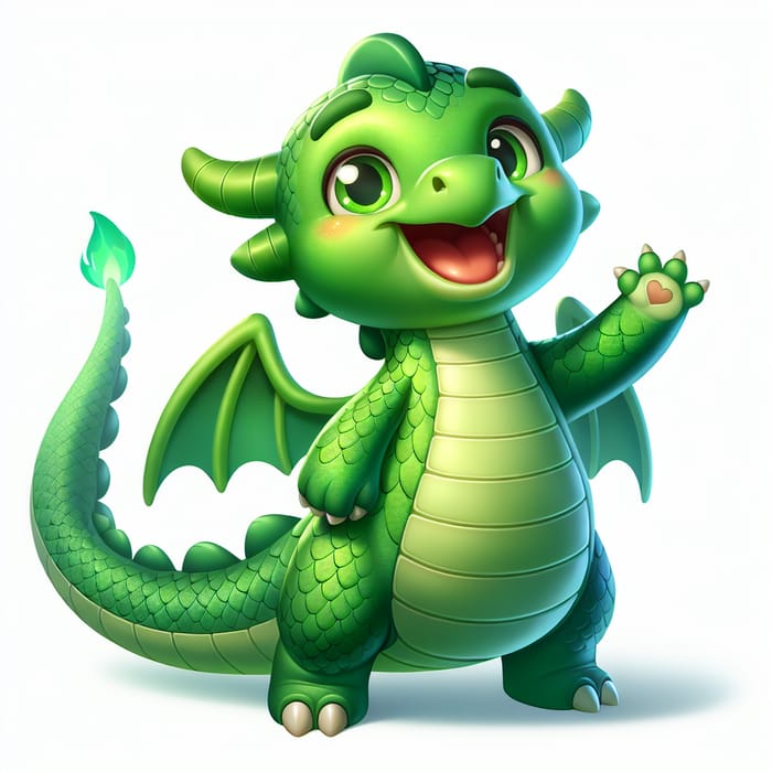 Friendly Green Dragon Mascot | Vibrant & Playful Character