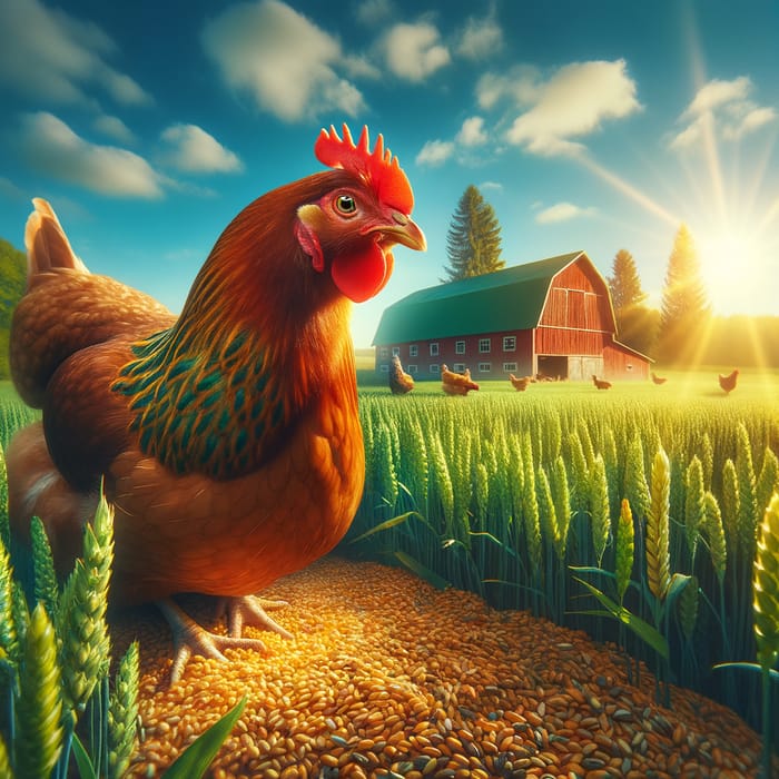 Chickens in a Picturesque Farm Setting