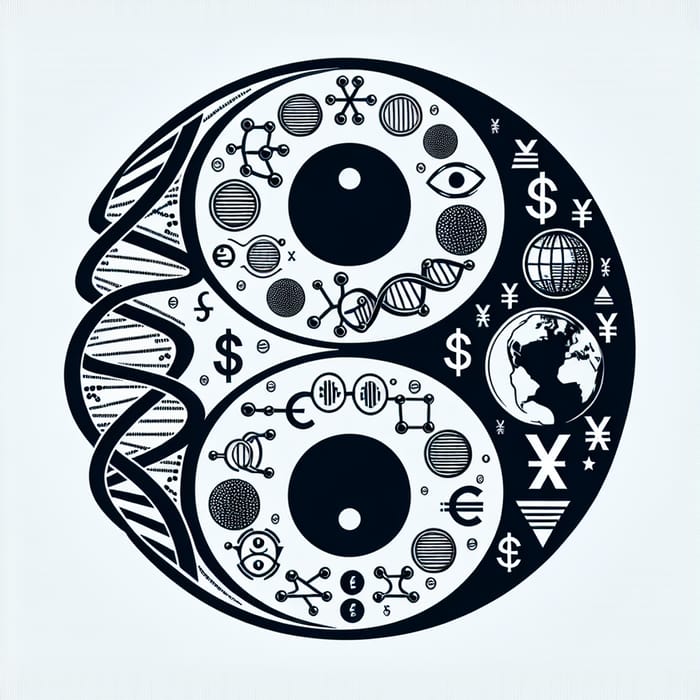 Simple Yin Yang Tattoo Design with Genetic & Business Influence