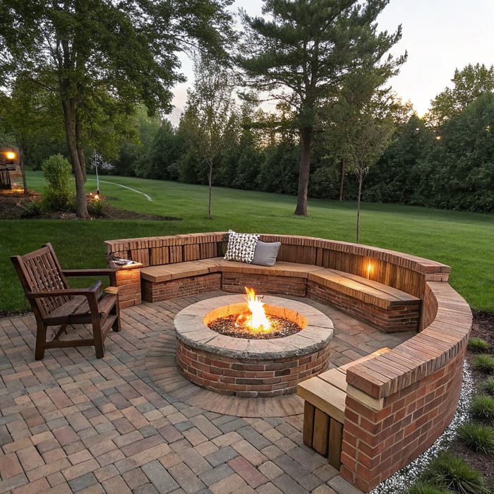 Stunning Outdoor Brick Firepit Ideas