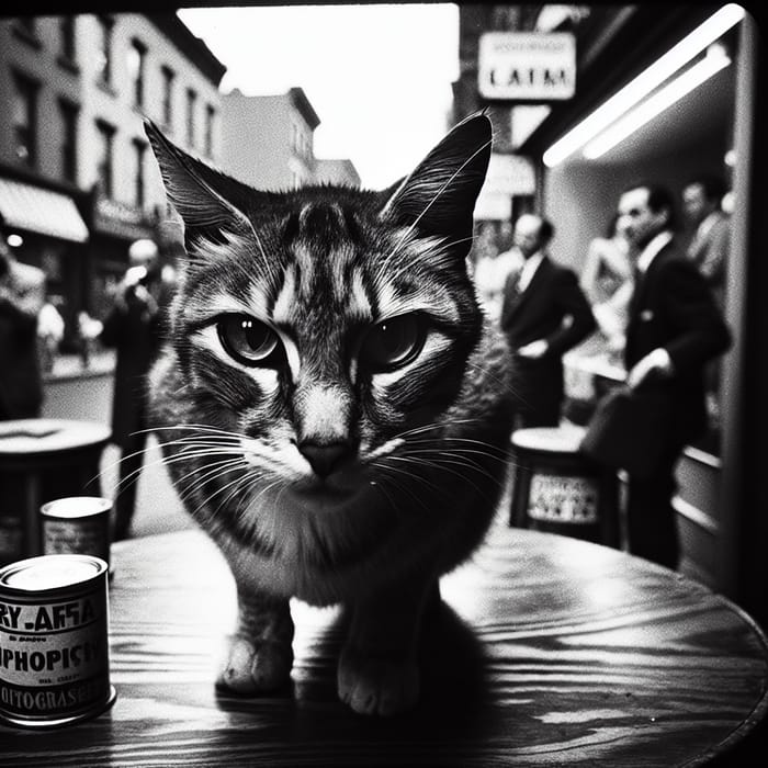 Mysterious Charm of a Street Feline: Captured in Monochrome Glory